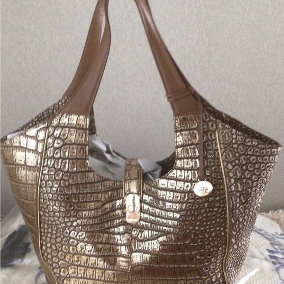 Brahmin Handbags - Brahmin Copper/Taupe (Looks Gold)  Large Carla Tote